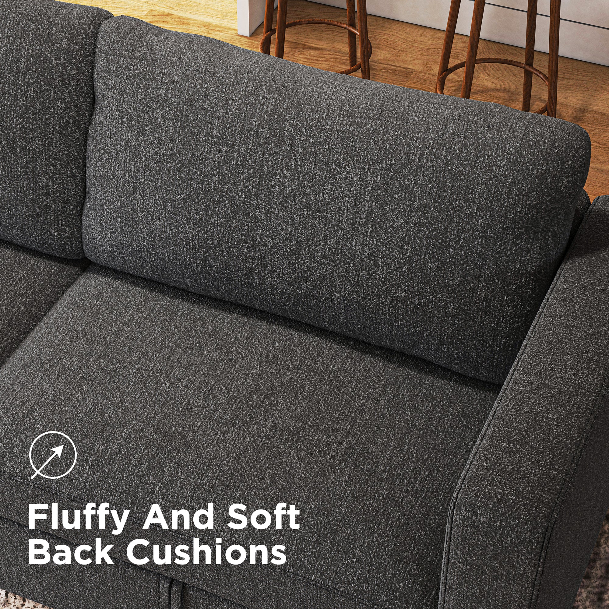 HONBAY 4-Seat U-Shaped Wider Modular Sofa Couch with Storage Ottomans