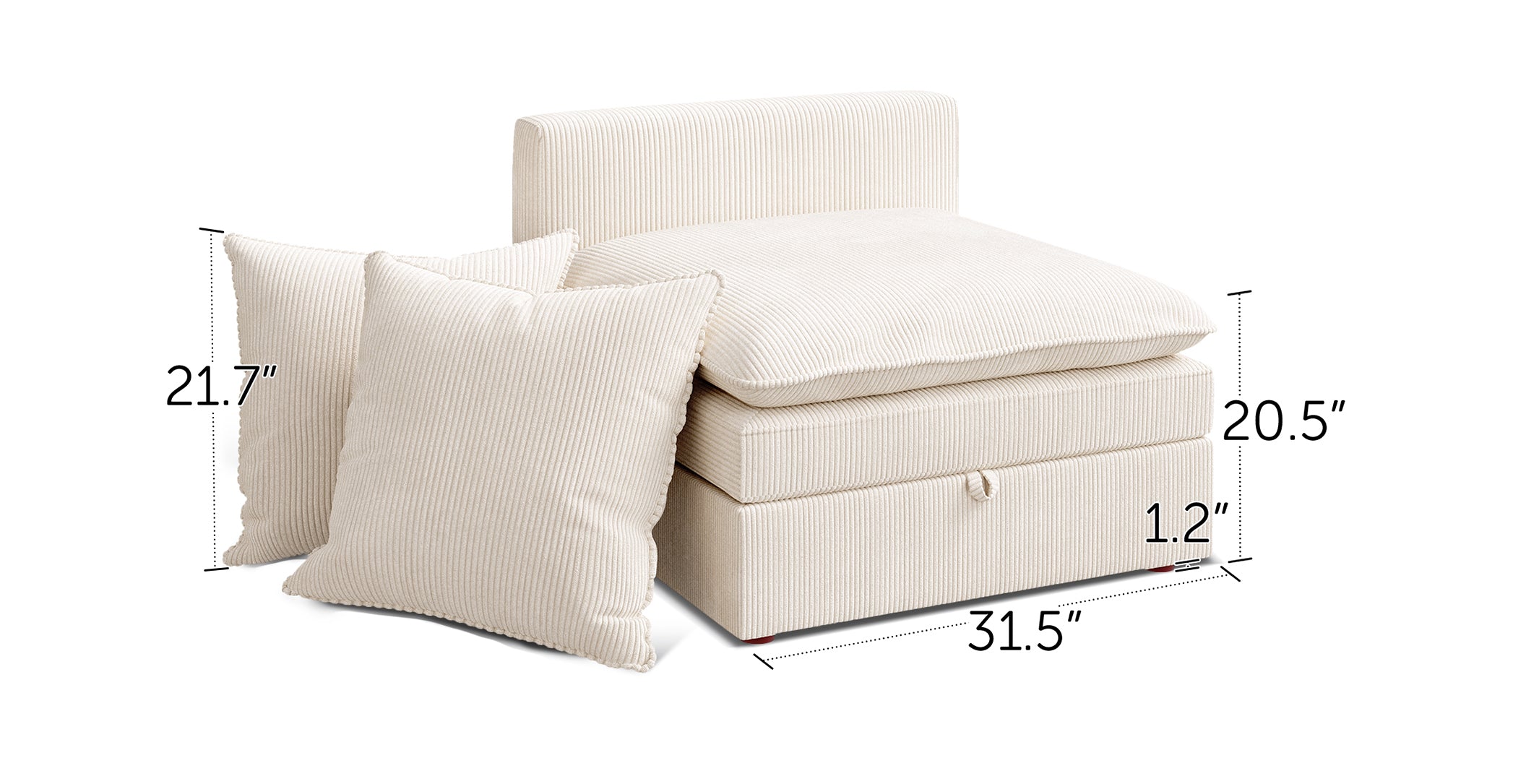 Opua Corduroy Cloud Seat Module | Modular Sofa Piece | HONBAY