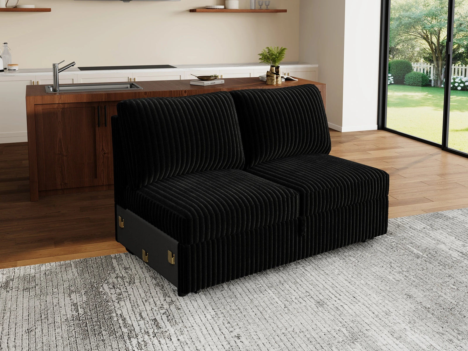 #Color_Wide Corduroy Black