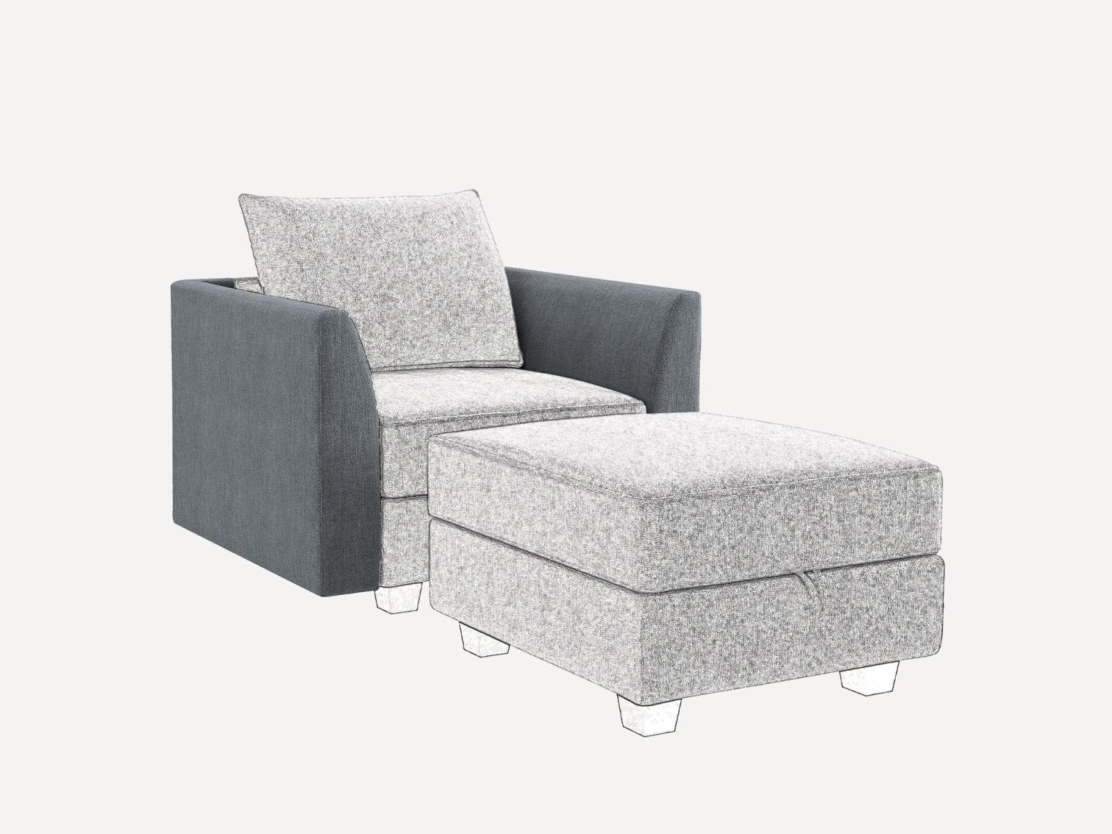 HONBAY 1 Piece Modular Sectional Side Armrest(Right armrest)