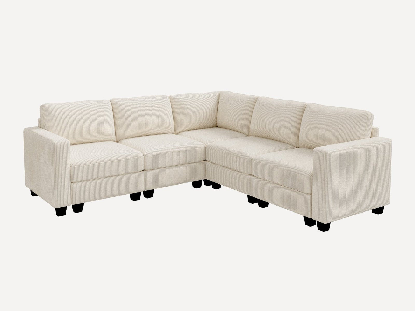HONBAY 5-Piece Corduroy Modular L-Shaped Sectional Sofa
#Color_Corduroy Beige