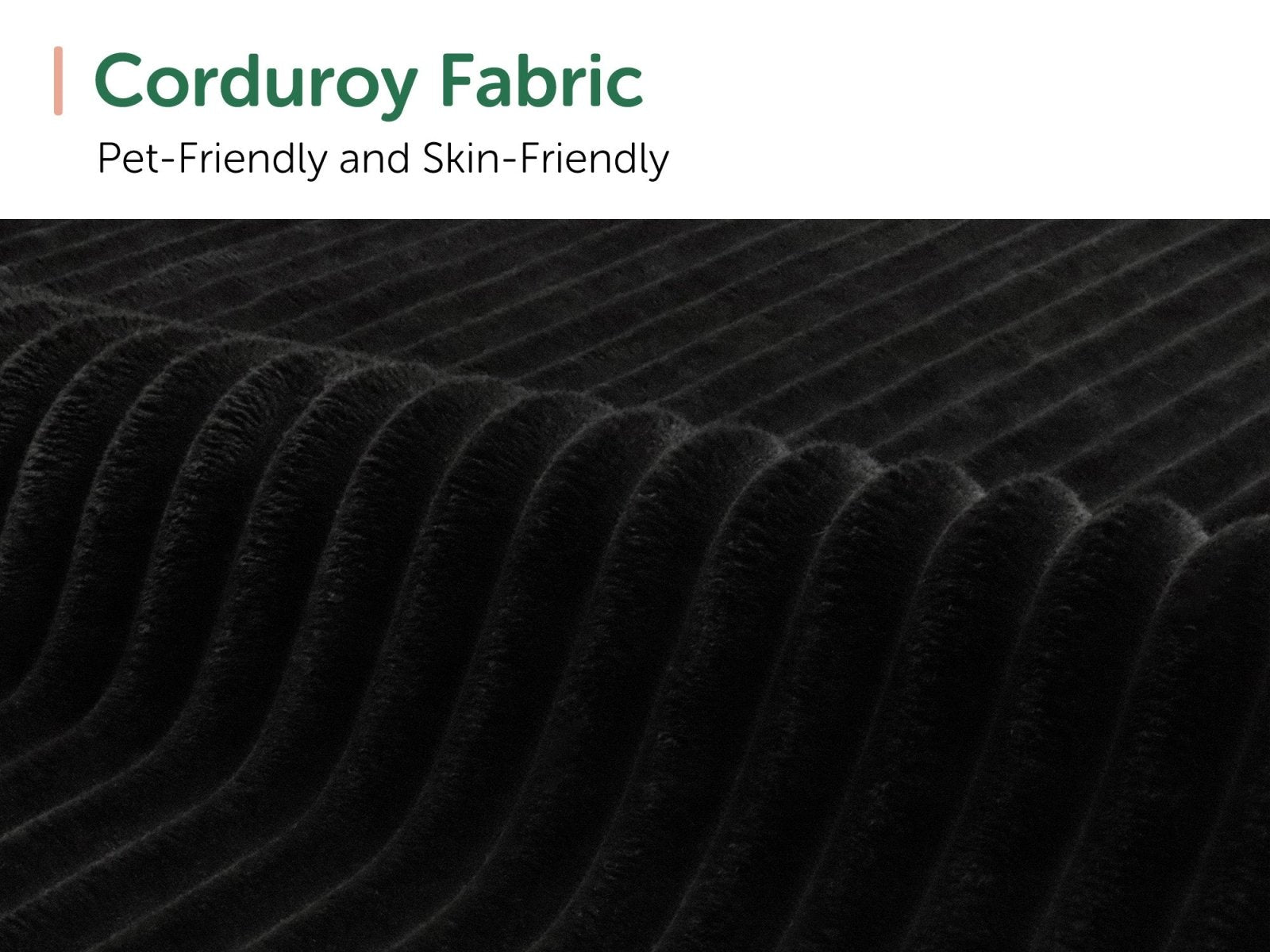 HONBAY 5-Piece Corduroy Modular L-Shaped Sectional Sofa
#Color_Corduroy Black