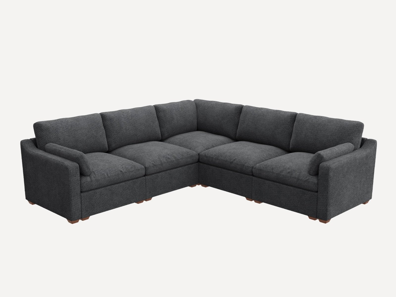 HONBAY 5-Piece Oversized Cloud Down-Filled Chenille Modular L-Shaped Sectional Sofa
#Color_Dark Grey