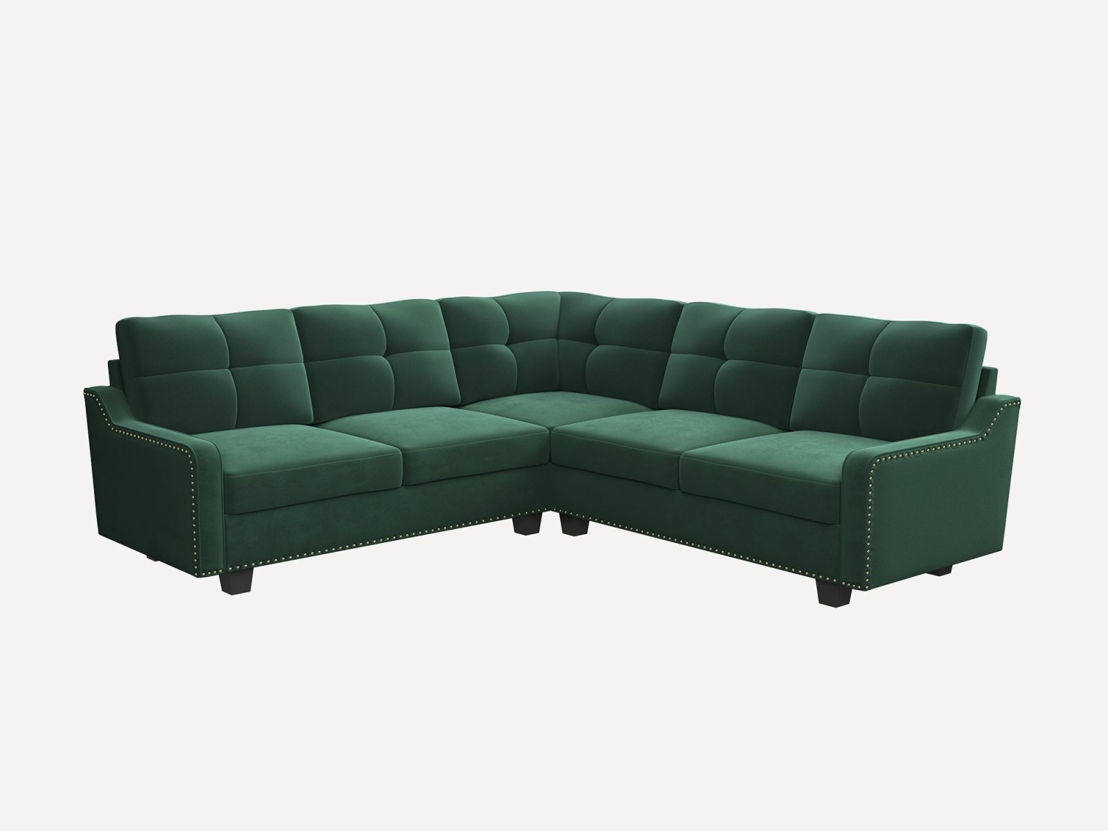 HONBAY 5 Piece Velvet Convertible Sectional