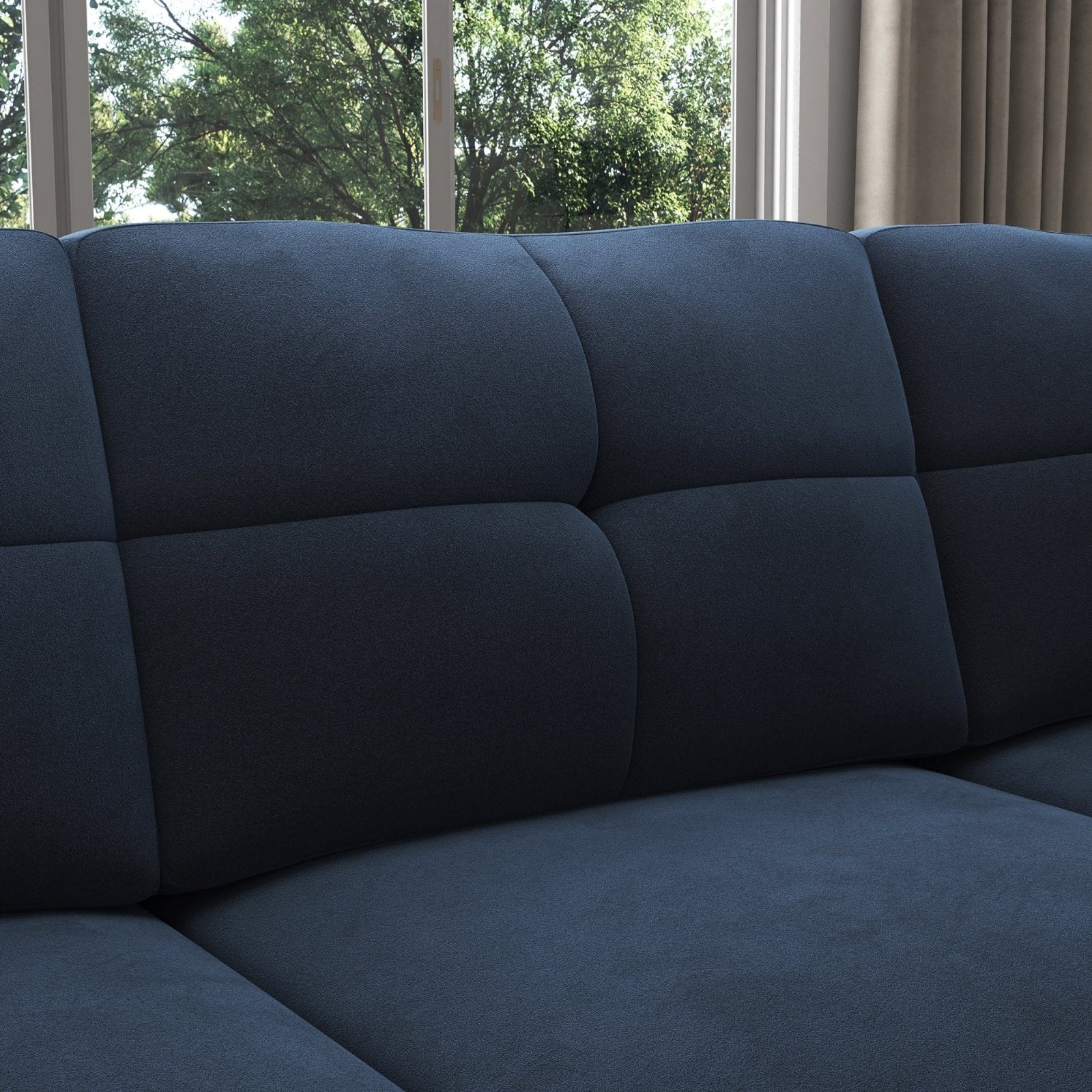 HONBAY 5 Piece Velvet Convertible Sectional