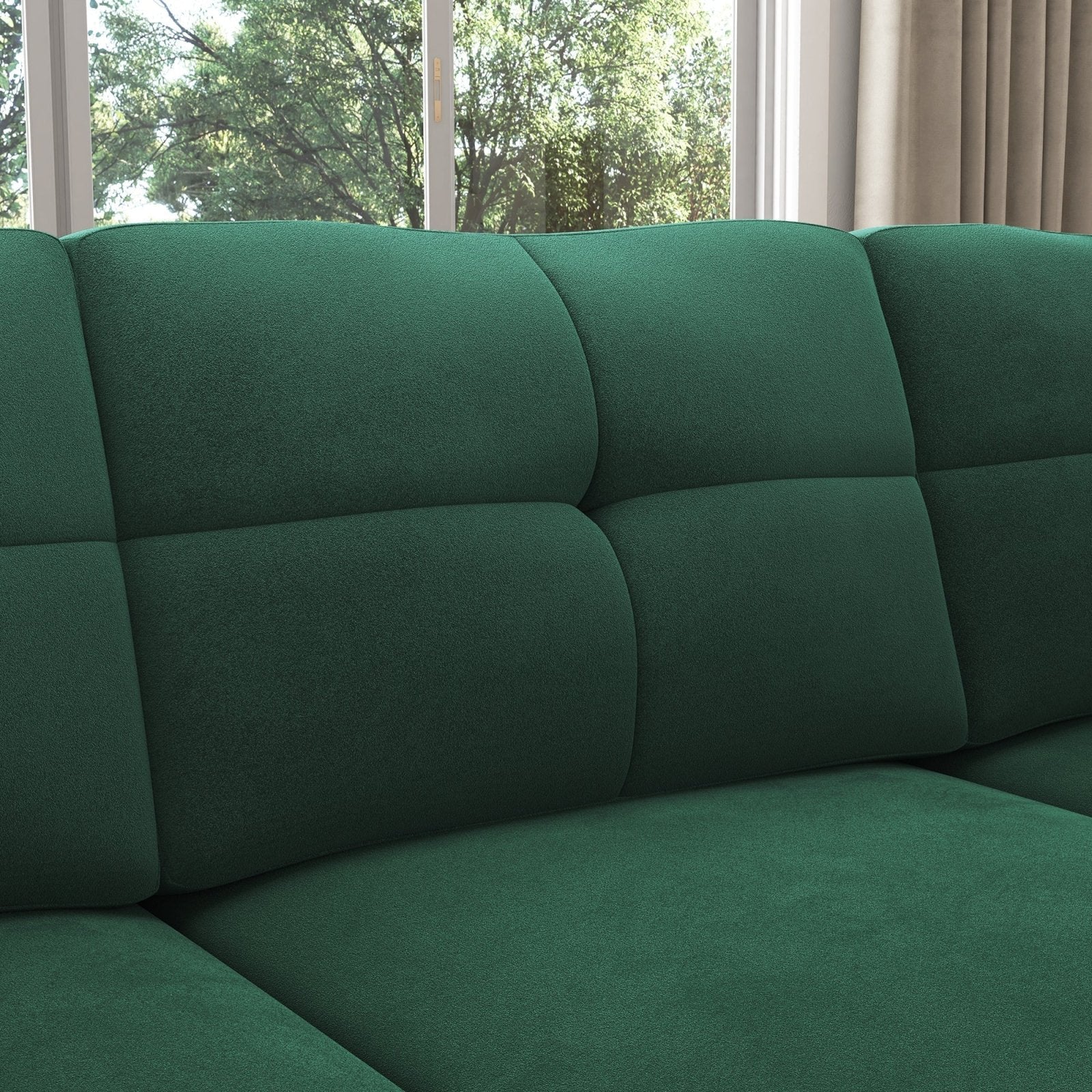 HONBAY 5 Piece Velvet Convertible Sectional