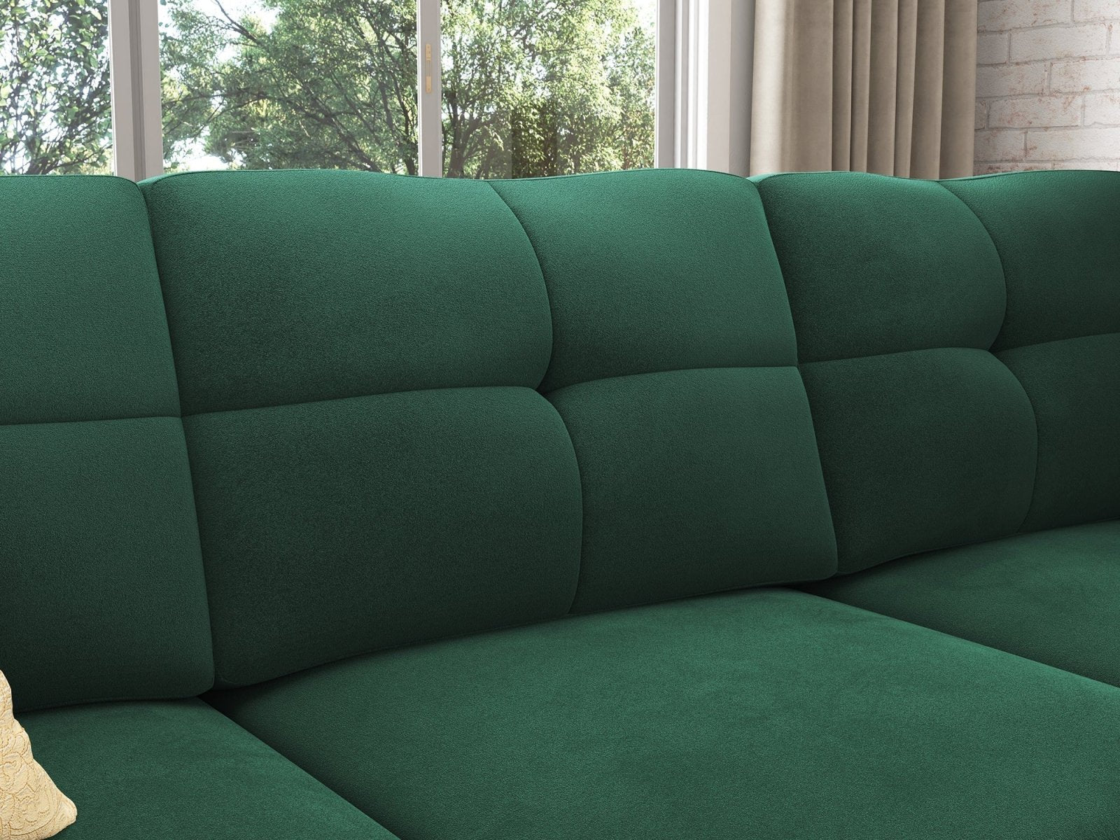 HONBAY 5 Piece Velvet Convertible Sectional