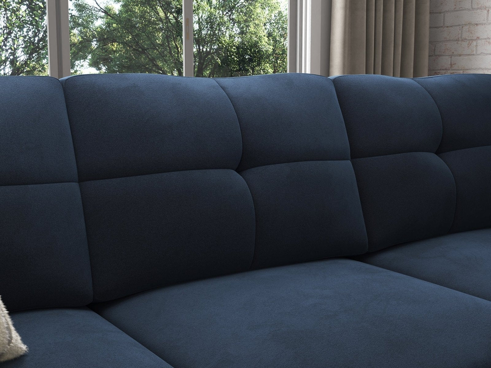 HONBAY 5 Piece Velvet Convertible Sectional