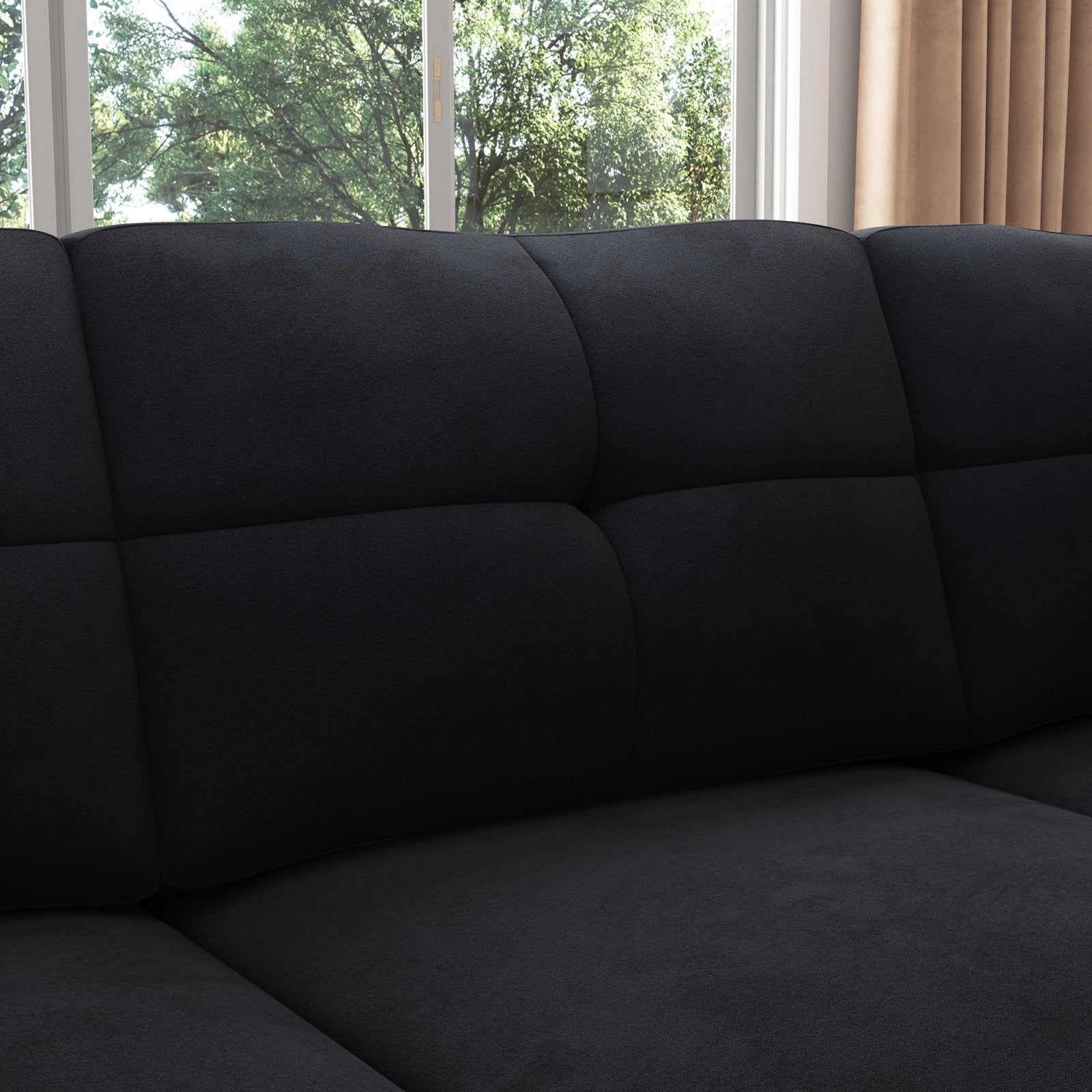 HONBAY 5 Piece Velvet Convertible Sectional