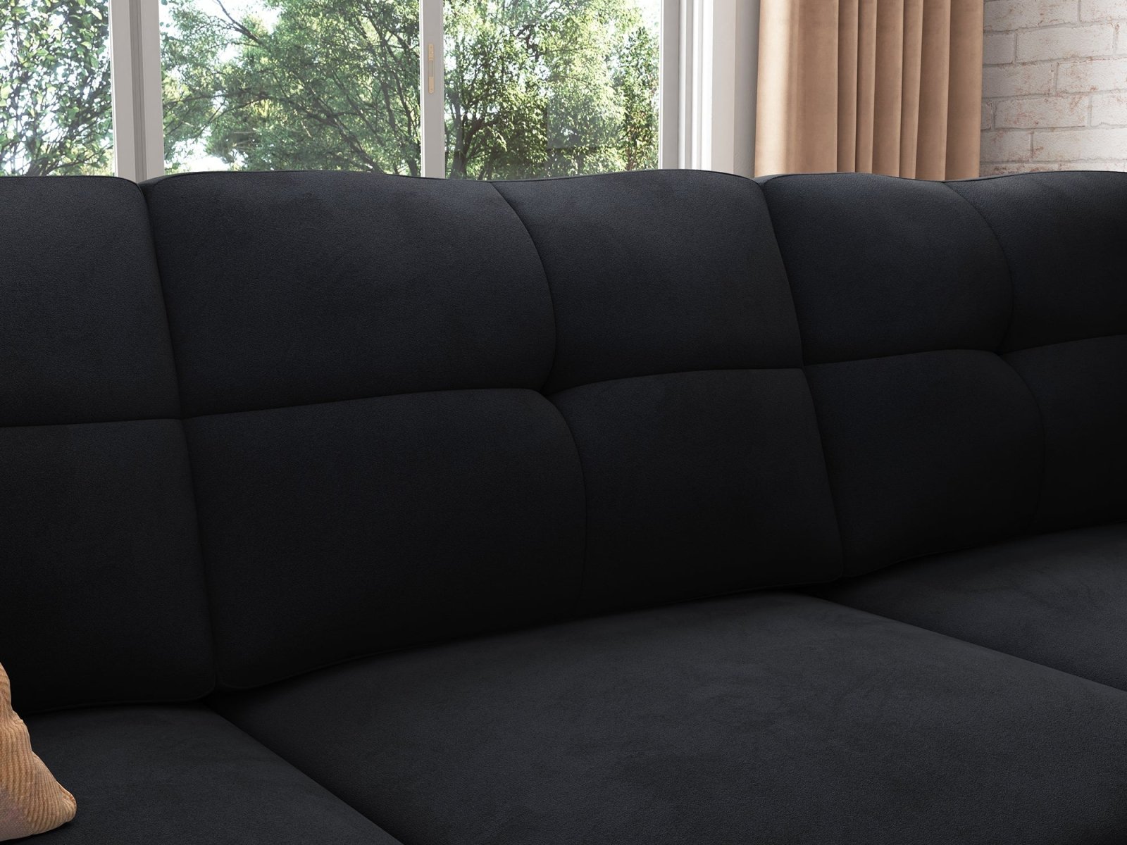 HONBAY 5 Piece Velvet Convertible Sectional