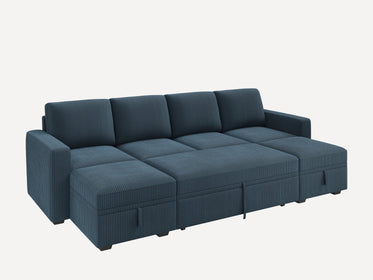 6-Piece Corduroy Modular Sleeper #Color_Corduroy Blue