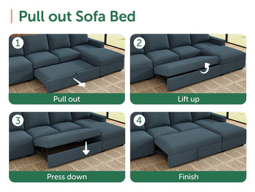 7-Piece Corduroy U-Shaped  Sleeper Sectional
#Color_Corduroy Blue