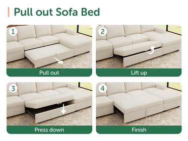7-Piece Corduroy U-Shaped  Sleeper Sectional
#Color_Corduroy Beige