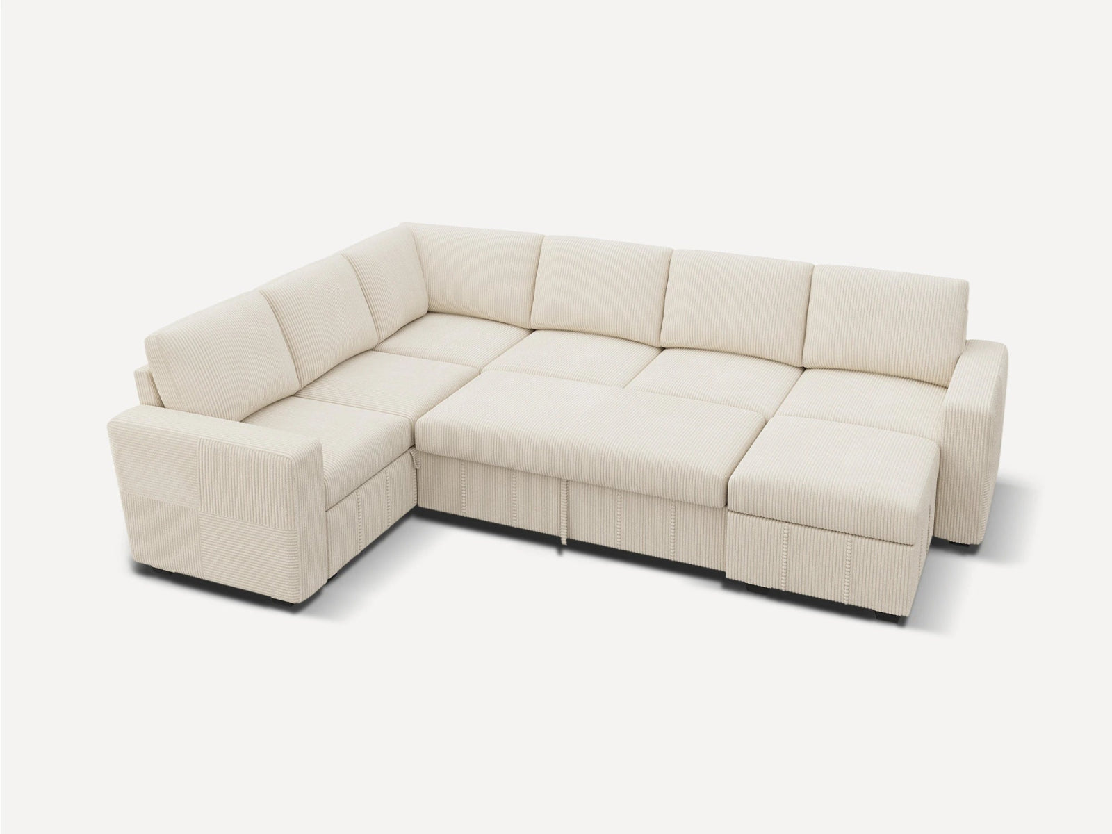 7-Piece Corduroy U-Shaped  Sleeper Sectional 
#Color_Corduroy Beige