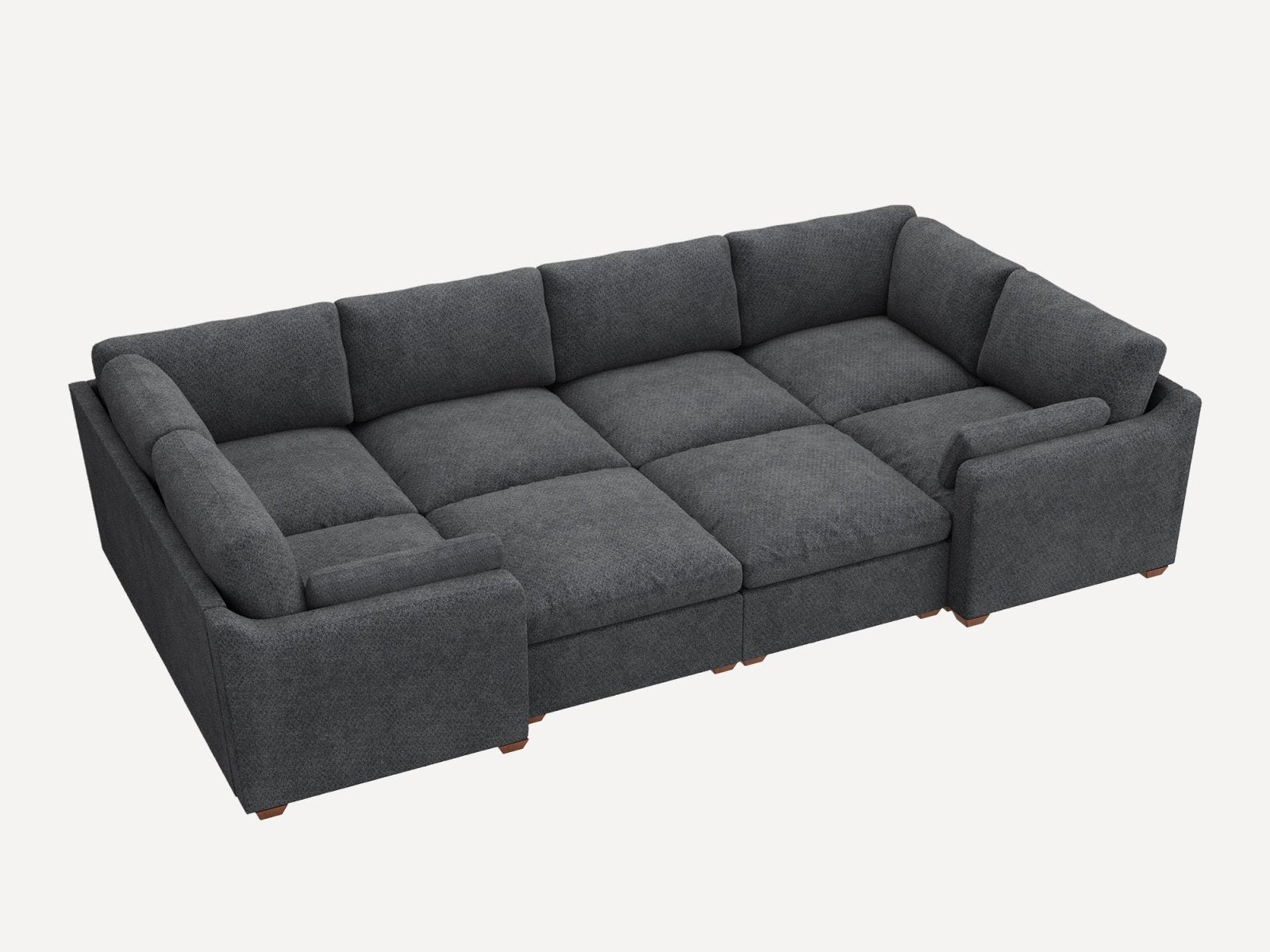 HONBAY 8-Piece Oversized Cloud Down-Filled Chenille Modular Sleeper Sectional Sofa
#Color_Dark Grey
