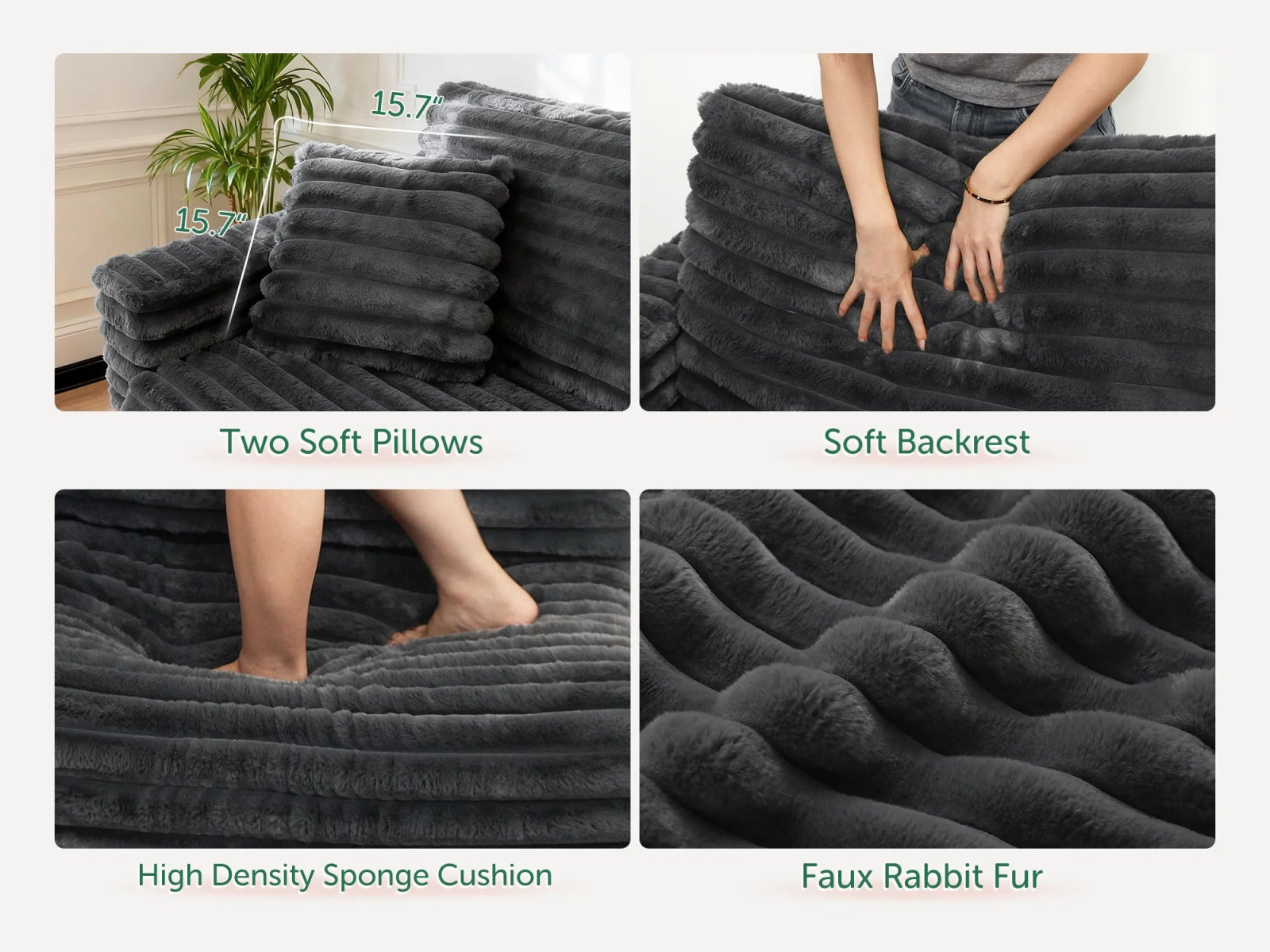 #Color_Faux Rabbit Fur Grey