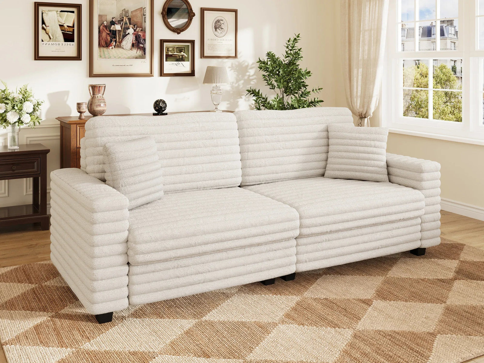 #Color_Faux Rabbit Fur Beige