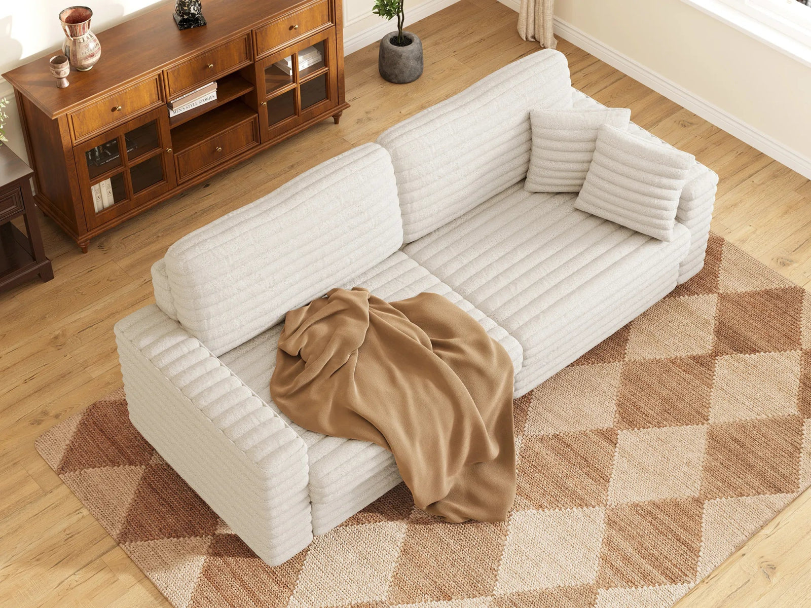 #Color_Faux Rabbit Fur Beige