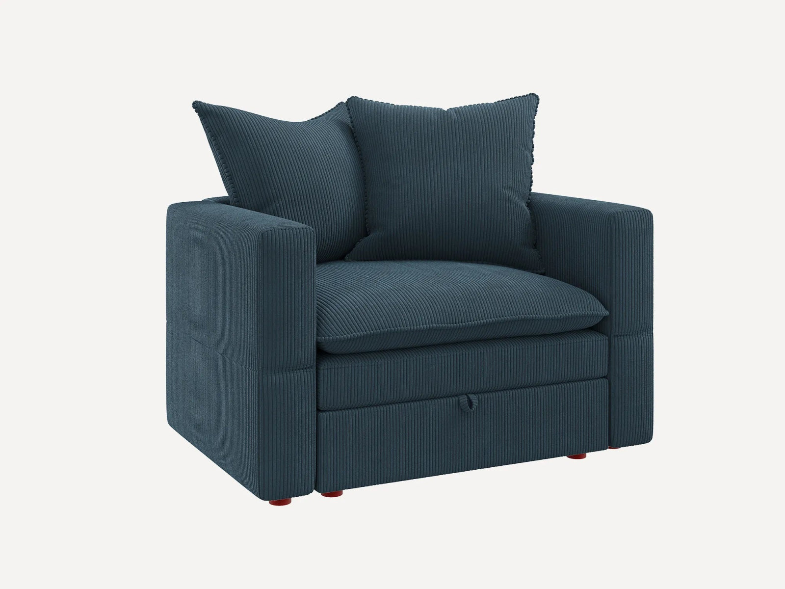 HONBAY Plush Double-Layer Cushion Corduroy Modular Armchair
#Color_Corduroy Blue