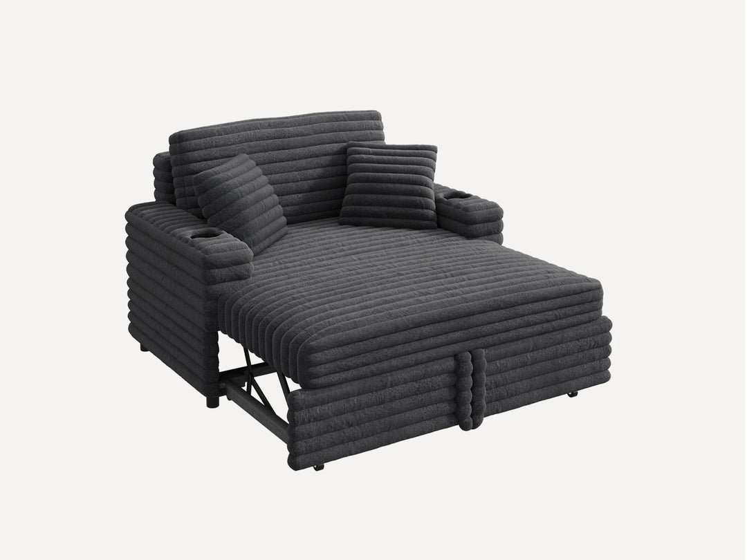 HONBAY Retreat Wide Plush Corduroy Modular Pull-out Sleeper