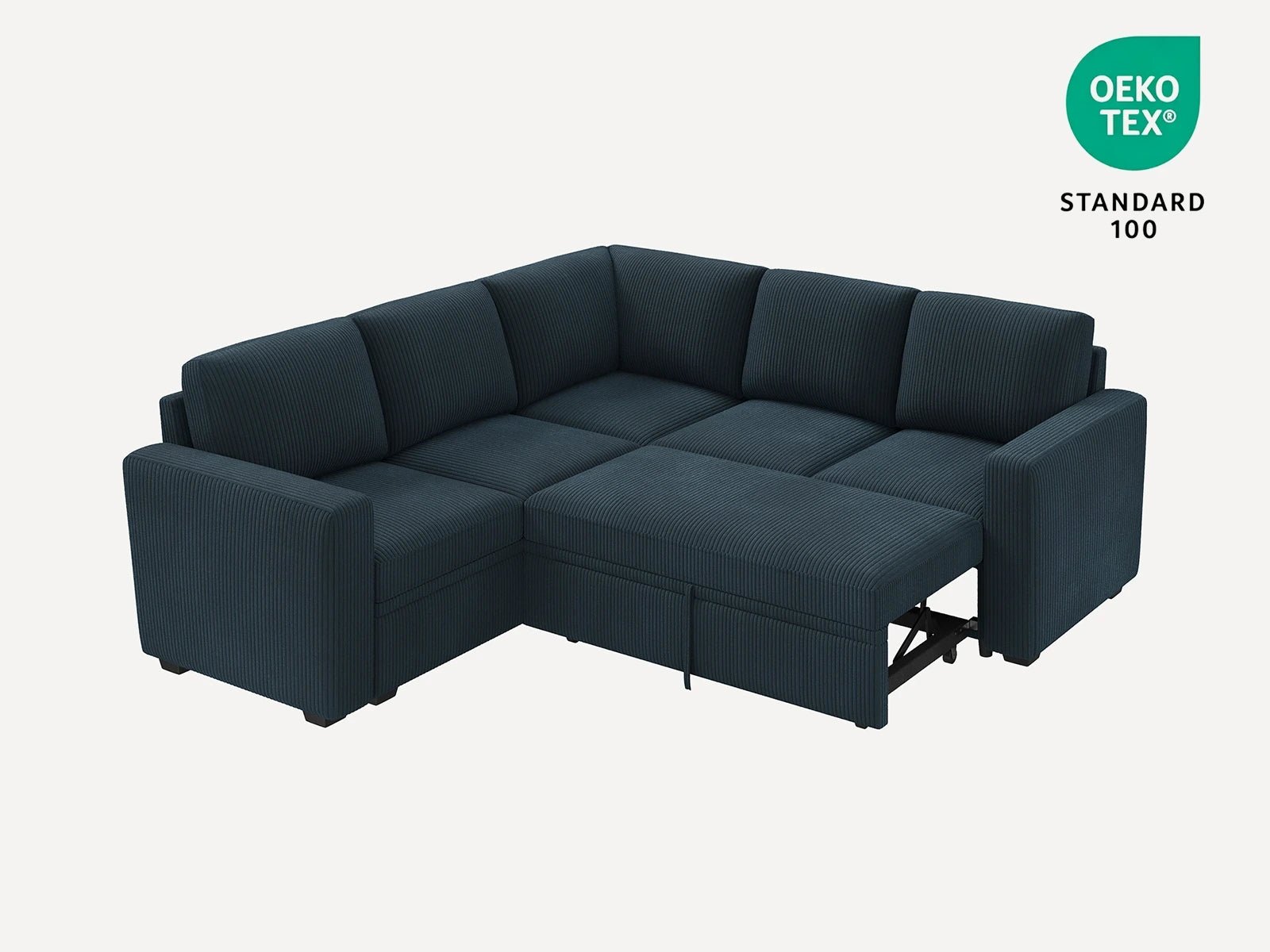 5-Piece Corduroy Modular Sleeper #Color_Corduroy Blue