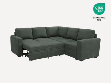 Corduroy Modular Sleeper Sectional Sofa #Color_Corduroy Green