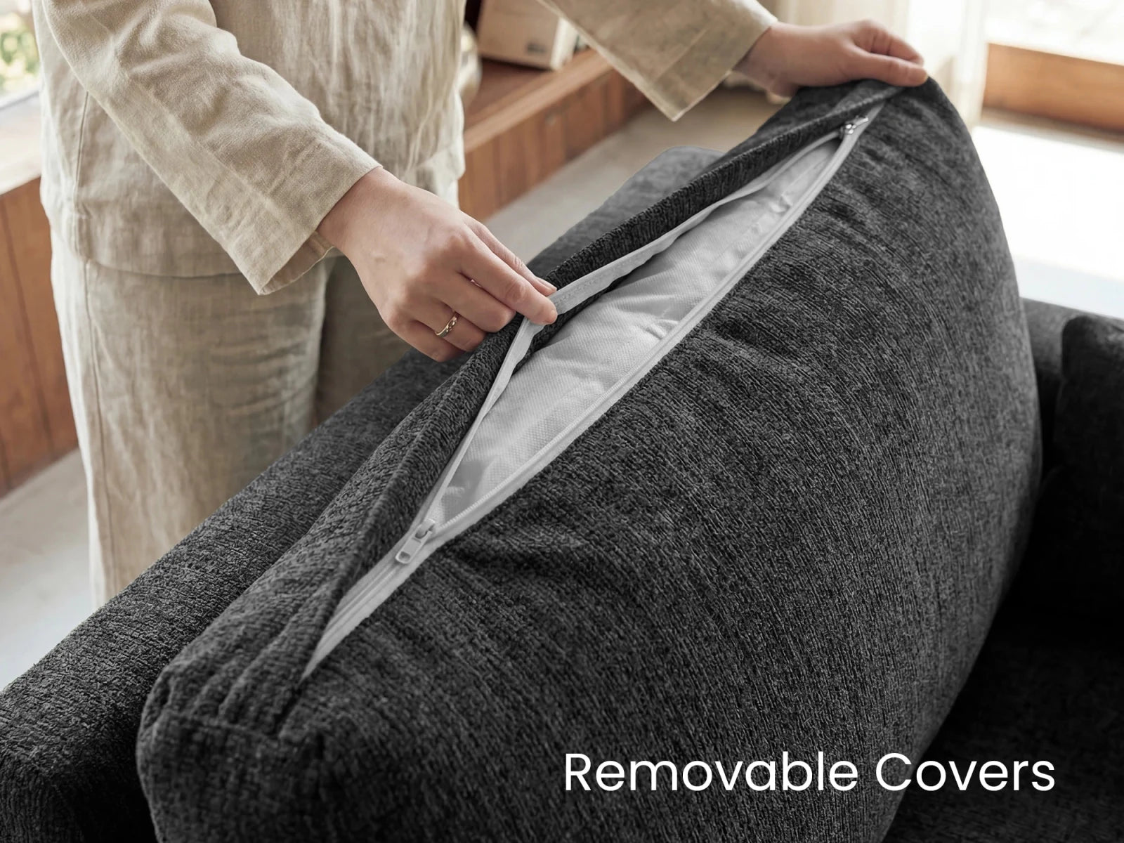 Isle Convertible Pull-Out Loveseat Sleeper
#Color_Chenille Gray