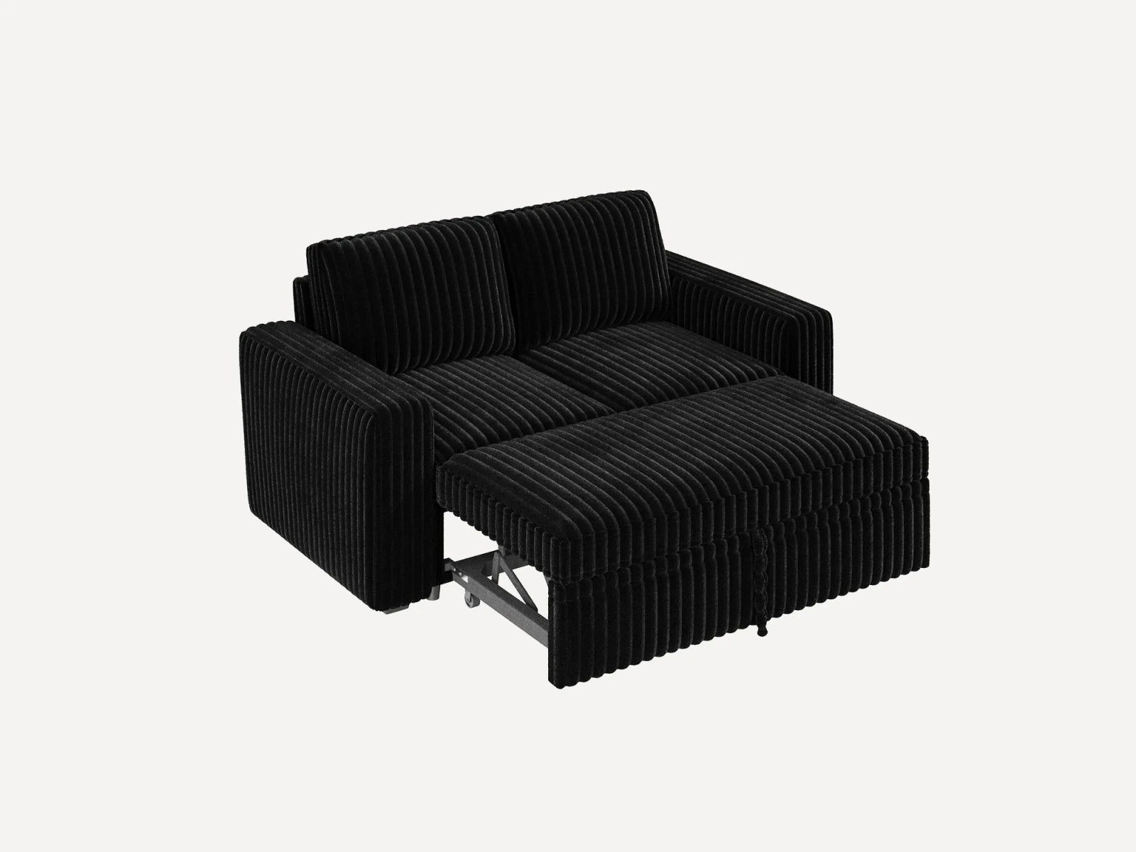2-Piece Wide Plush Corduroy Modular Sleeper
 #Color_Black