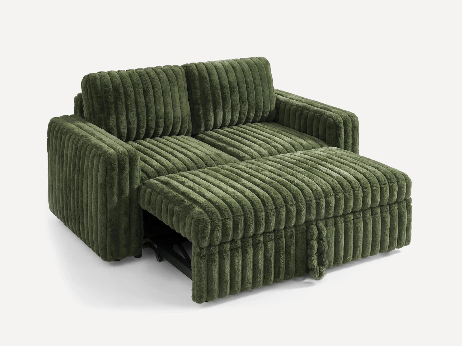 2-Piece Wide Plush Corduroy Modular Sleeper
#Color_Faux Rabbit Fur Green 