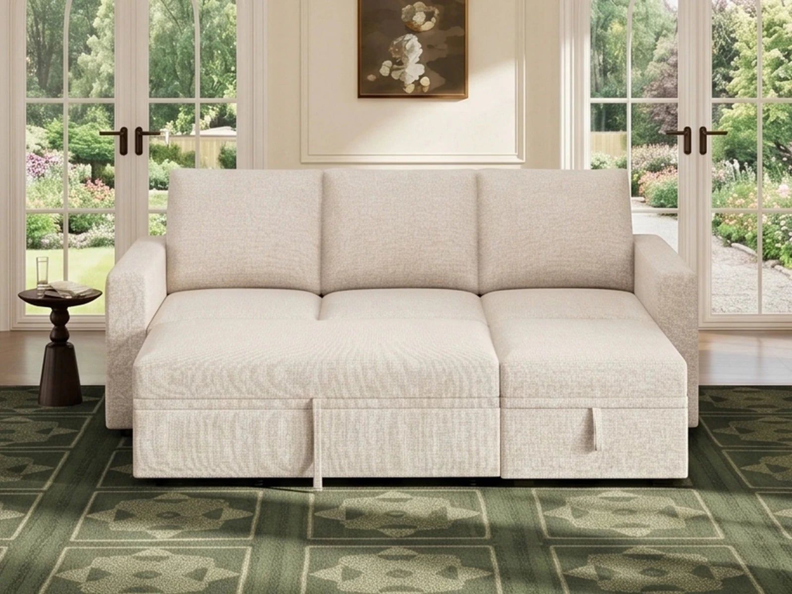 Molit 4-Piece Pull-Out Sectional
 #Color_Beige