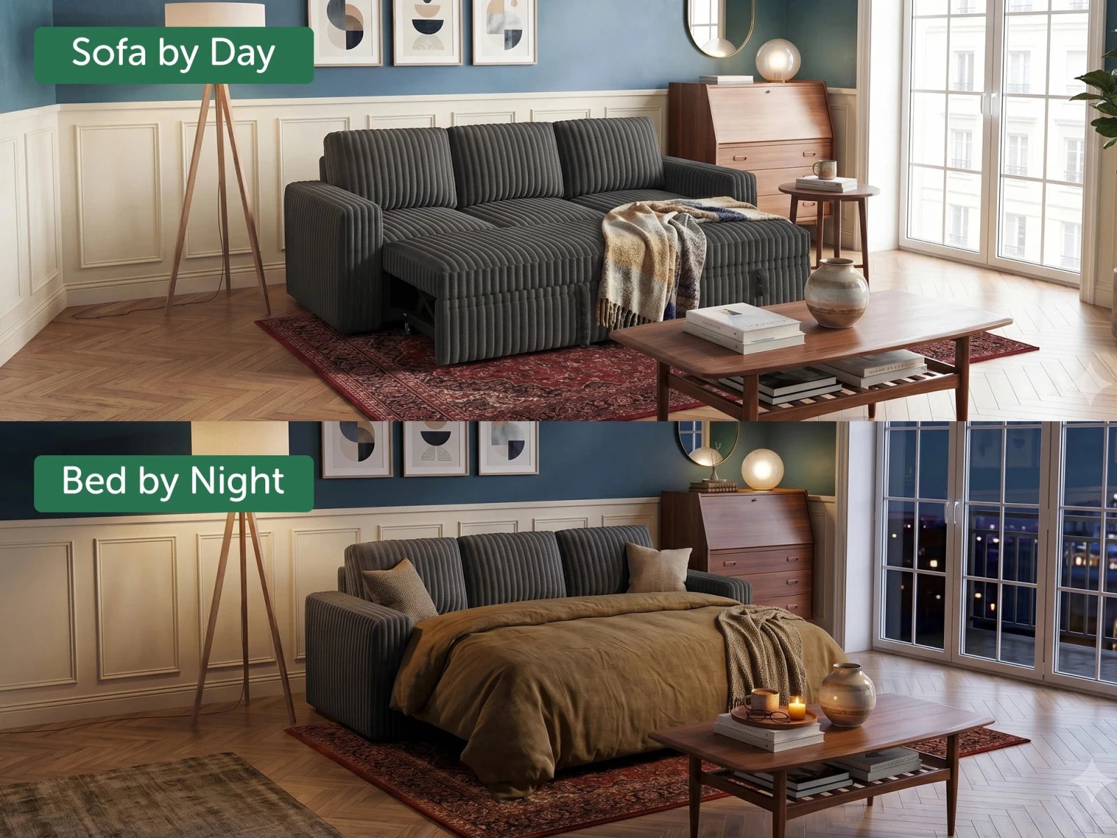 Molit 4-Piece Pull-Out Sectional
 #Color_Gray