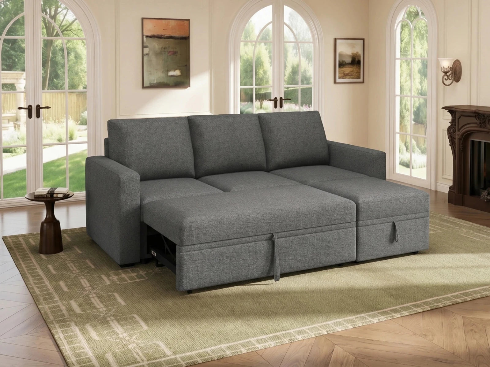 Molit 4-Piece Pull-Out Sectional
 #Color_Dark Gray