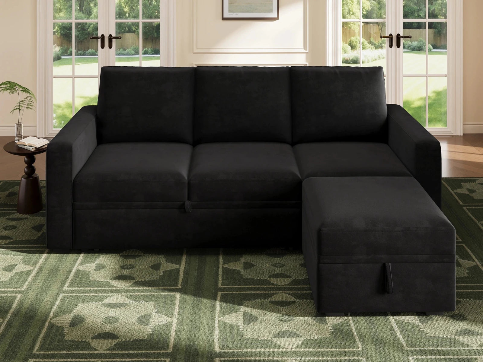 Molit 4-Piece Pull-Out Sectional
#Color_Velvet Black