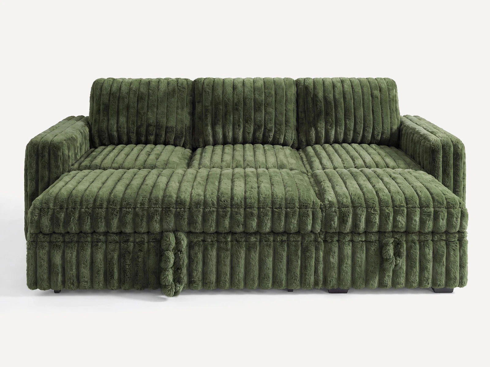 Molit 4-Piece Pull-Out Sectional
 #Color_Faux Rabbit Fur Green