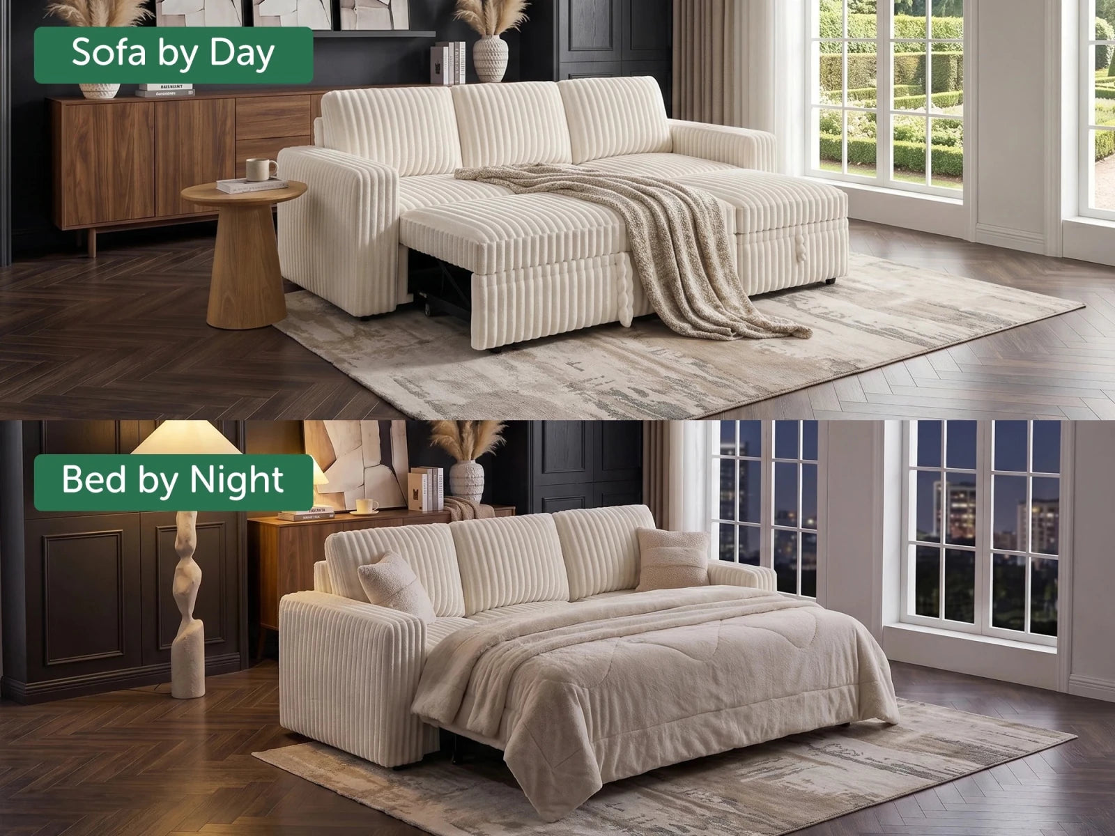 Molit 4-Piece Pull-Out Sectional
 #Color_White