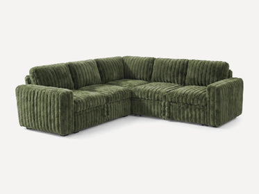 Molit 5-Piece Pull-Out Sectional
 #Color_Faux Rabbit Fur Green