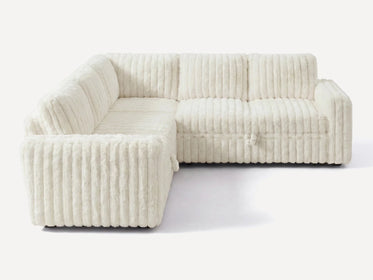 Molit 5-Piece Pull-Out Sectional
 #Color_Faux Rabbit Fur Ivory