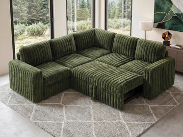 Molit 5-Piece Pull-Out Sectional
 #Color_Faux Rabbit Fur Green