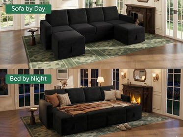 Molit 6-Piece Pull-Out Sectional
#Color_Velvet Black