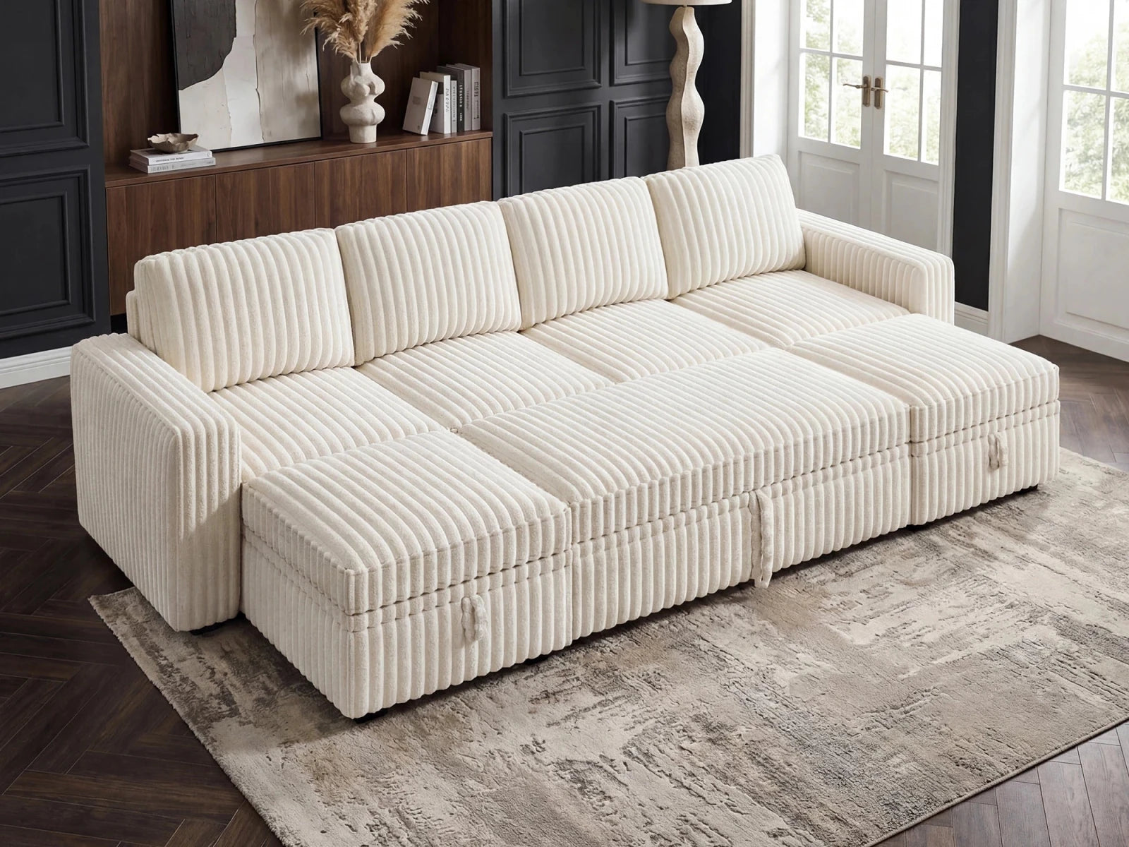Molit 6-Piece Pull-Out Sectional
 #Color_White