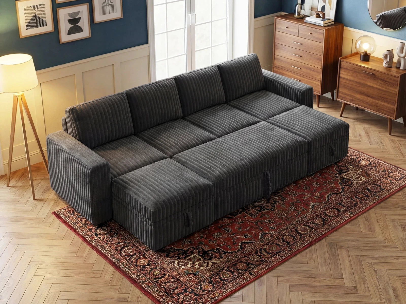 Molit 6-Piece Pull-Out Sectional
 #Color_Gray