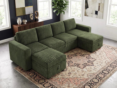 Molit 6-Piece Pull-Out Sectional
 #Color_Green
