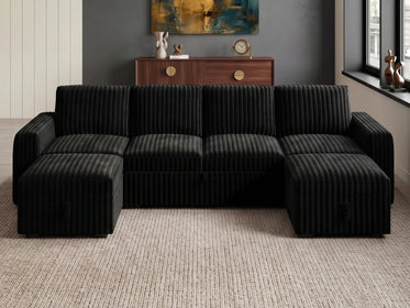 Molit 6-Piece Pull-Out Sectional
 #Color_Black