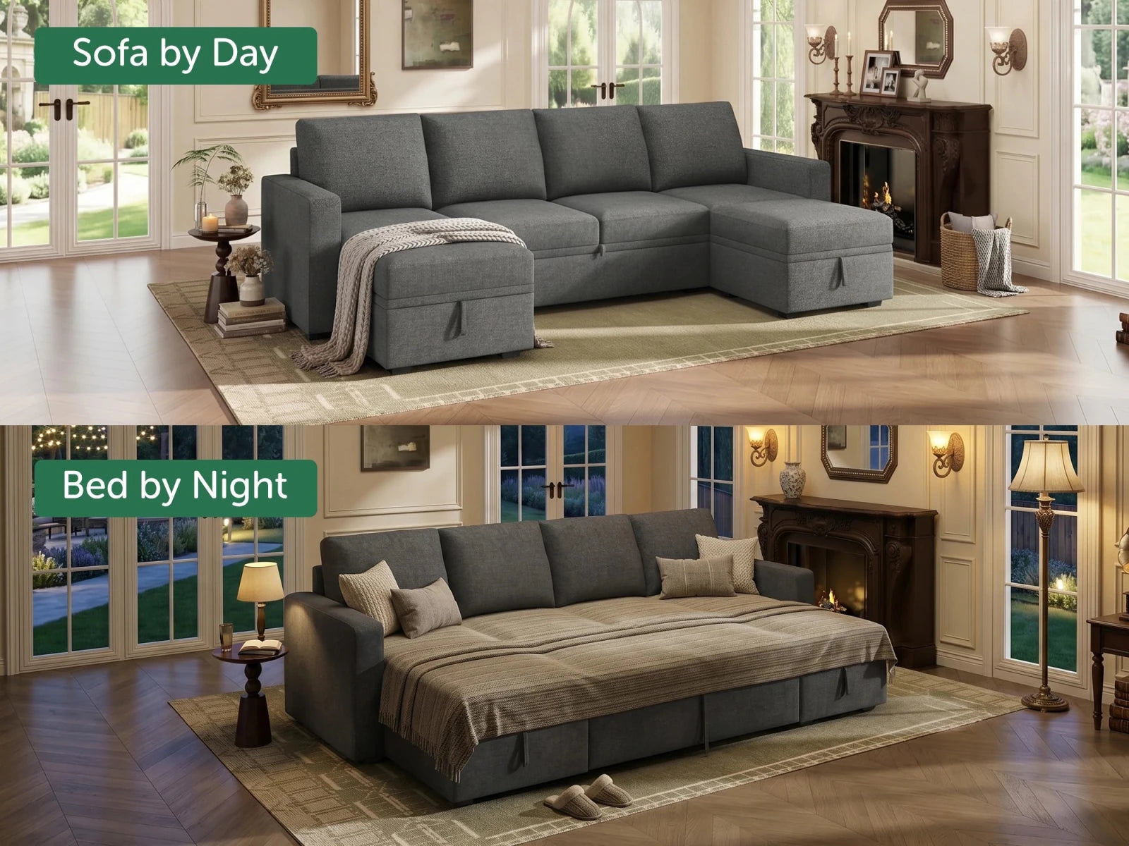 Molit 6-Piece Pull-Out Sectional
 #Color_Dark Gray