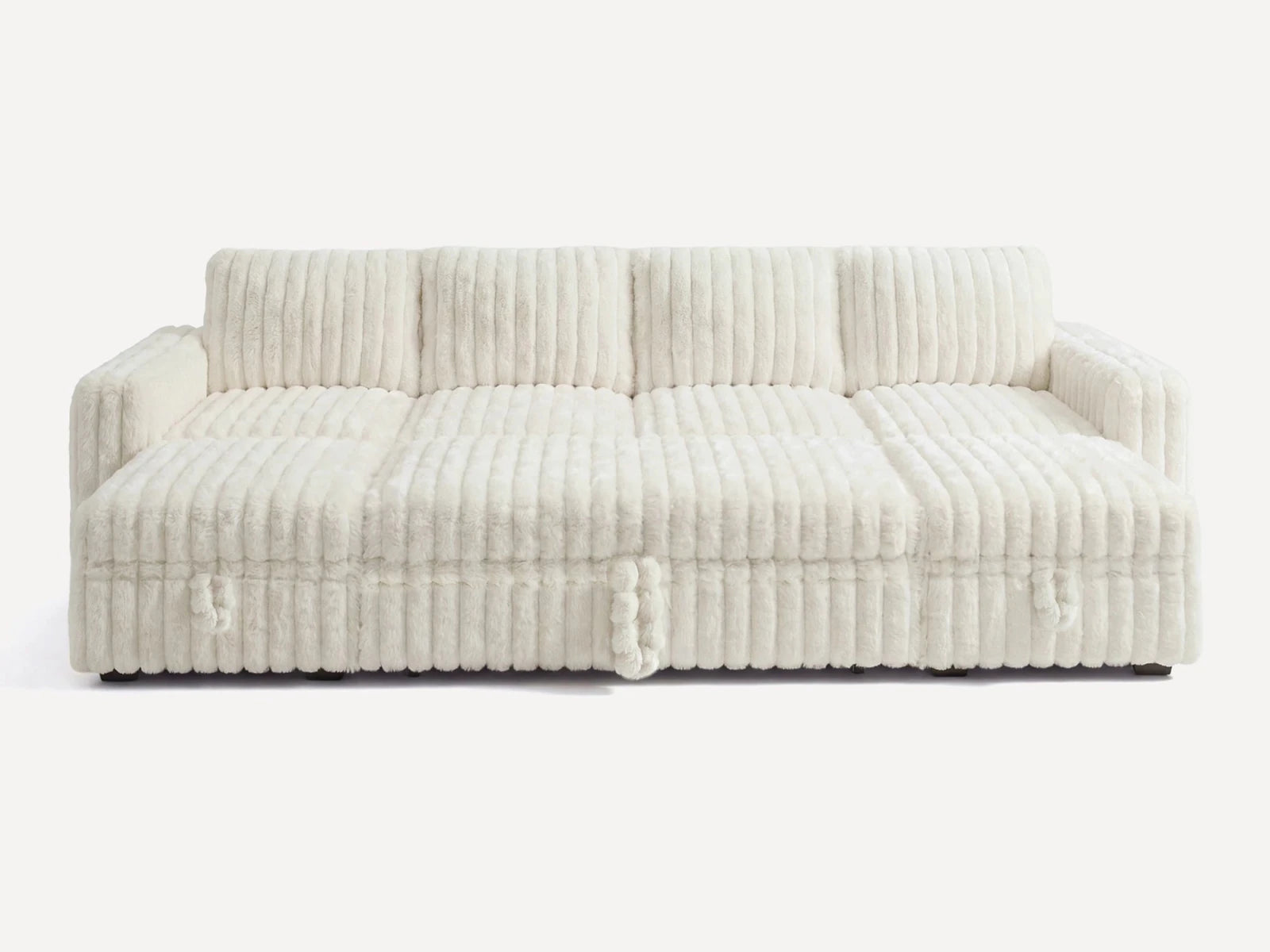 Molit 6-Piece Pull-Out Sectional
 #Color_Faux Rabbit Fur Ivory