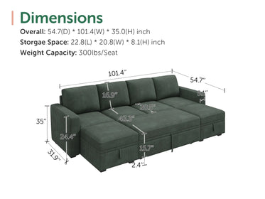 Molit 6-Piece Pull-Out Sectional
#Color_Corduroy Green