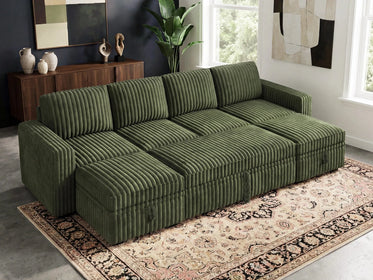 Molit 6-Piece Pull-Out Sectional
 #Color_Green