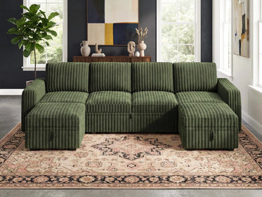 Molit 6-Piece Pull-Out Sectional
 #Color_Green