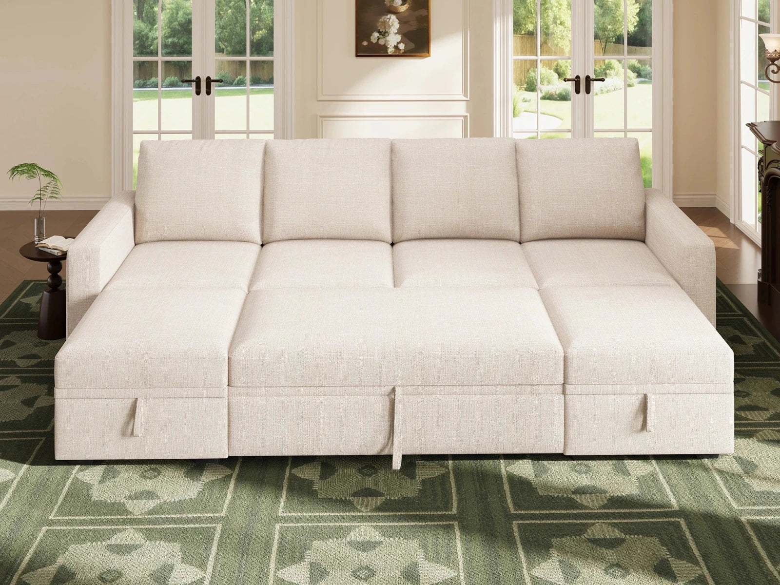 Molit 6-Piece Pull-Out Sectional
 #Color_Beige