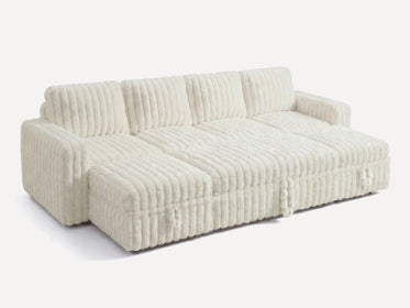 Molit 6-Piece Pull-Out Sectional
 #Color_Faux Rabbit Fur Ivory
